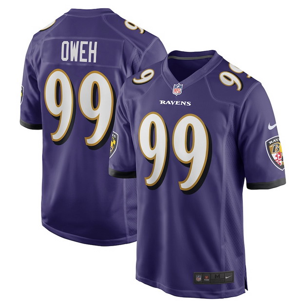 mens nike odafe oweh purple baltimore ravens game player jersey